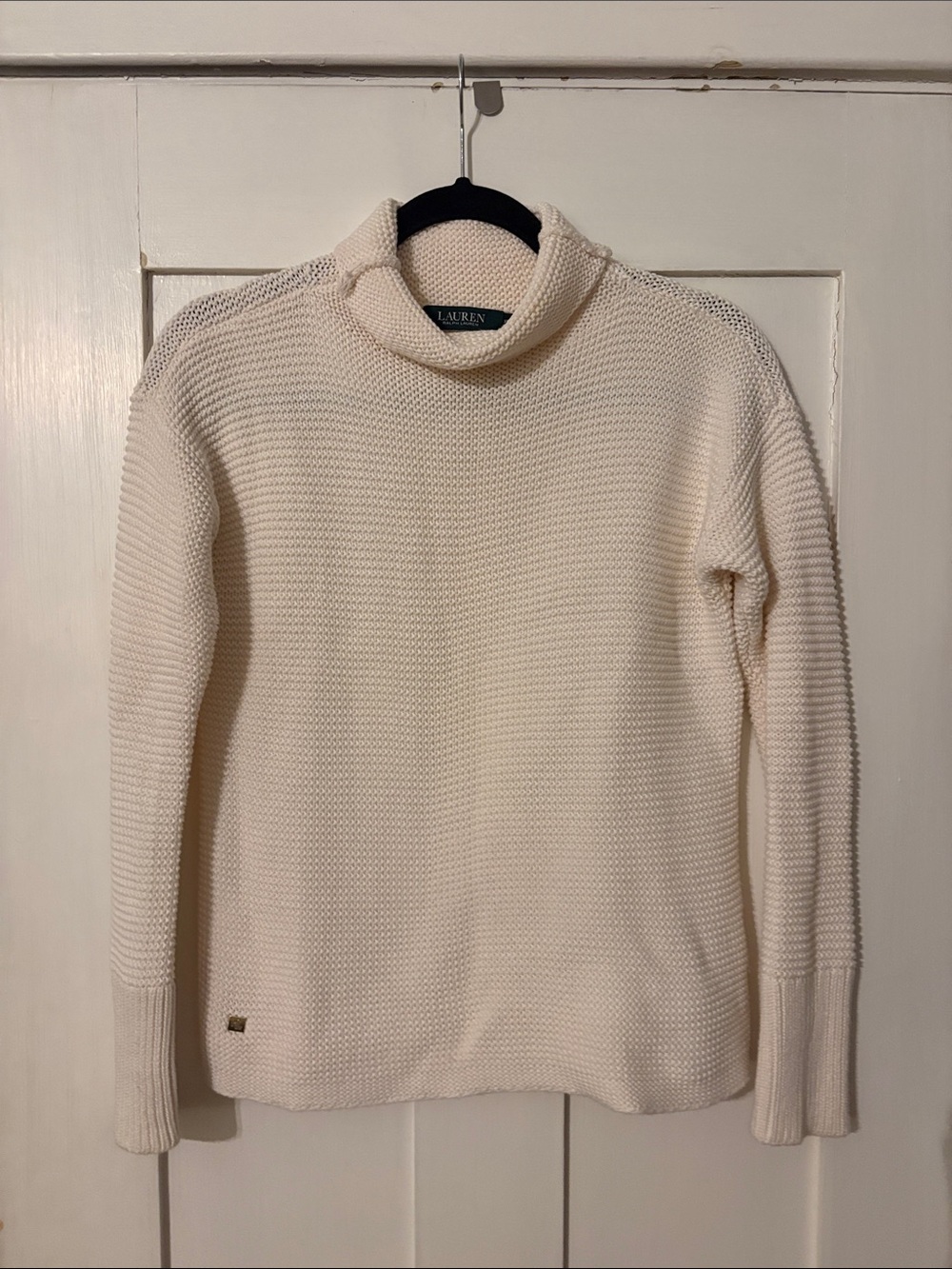 Lauren Ralph Lauren Ivory Textured Turtleneck Sweater
